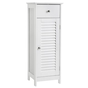   Fürdőszoba szekrény, ajtós, fiókos szekrény, fehér 32x30x87cm