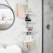 Fürdőszoba sarokpolc állítható, fehér 95x300cm