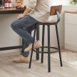 Bárszék 2 db magas konyhai étkező szék, rusztikus barna, 73 cm ülésmagasság