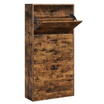   Cipőtároló szekrény 3 ajtóval, rusztikus barna 60x24x120cm