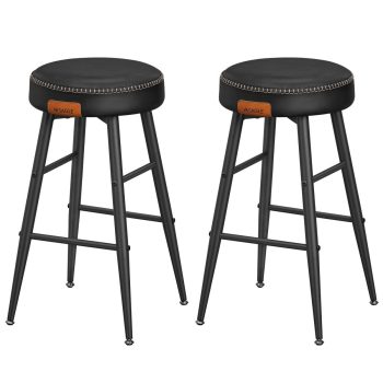   ECHO Bárszék 2 db, varrott műbőr borítás, 63 cm magas, fekete
