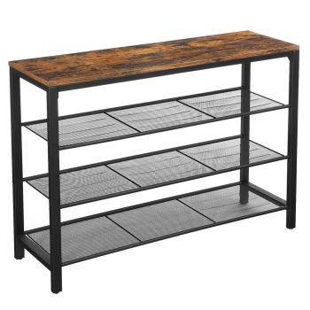 Cipőtároló polc 4 szintes, rusztikus barna 100x30x72cm